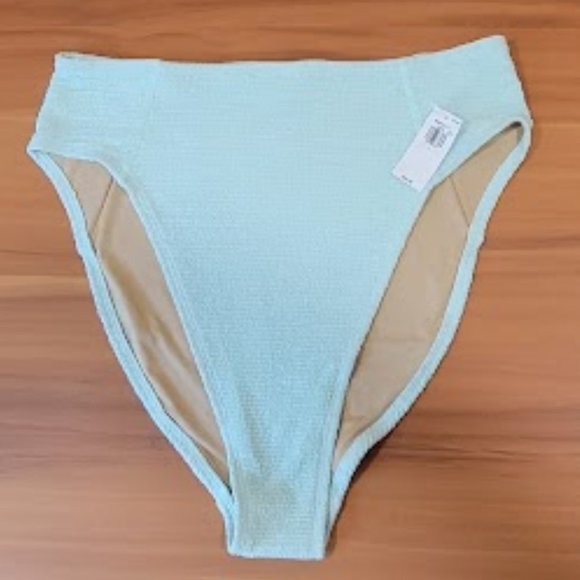 NWT- Old Navy High Waist Textured Bikini Bottom, Blue/Green, SZ: Large - Picture 4 of 12